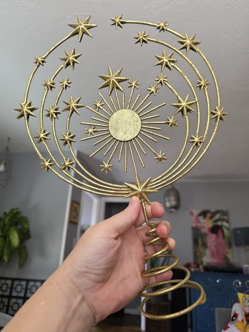 Anthropologie Hedy Tree Topper Stars Gold Celestial Starry Night Galaxy